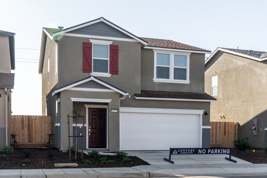 A house with a garage.