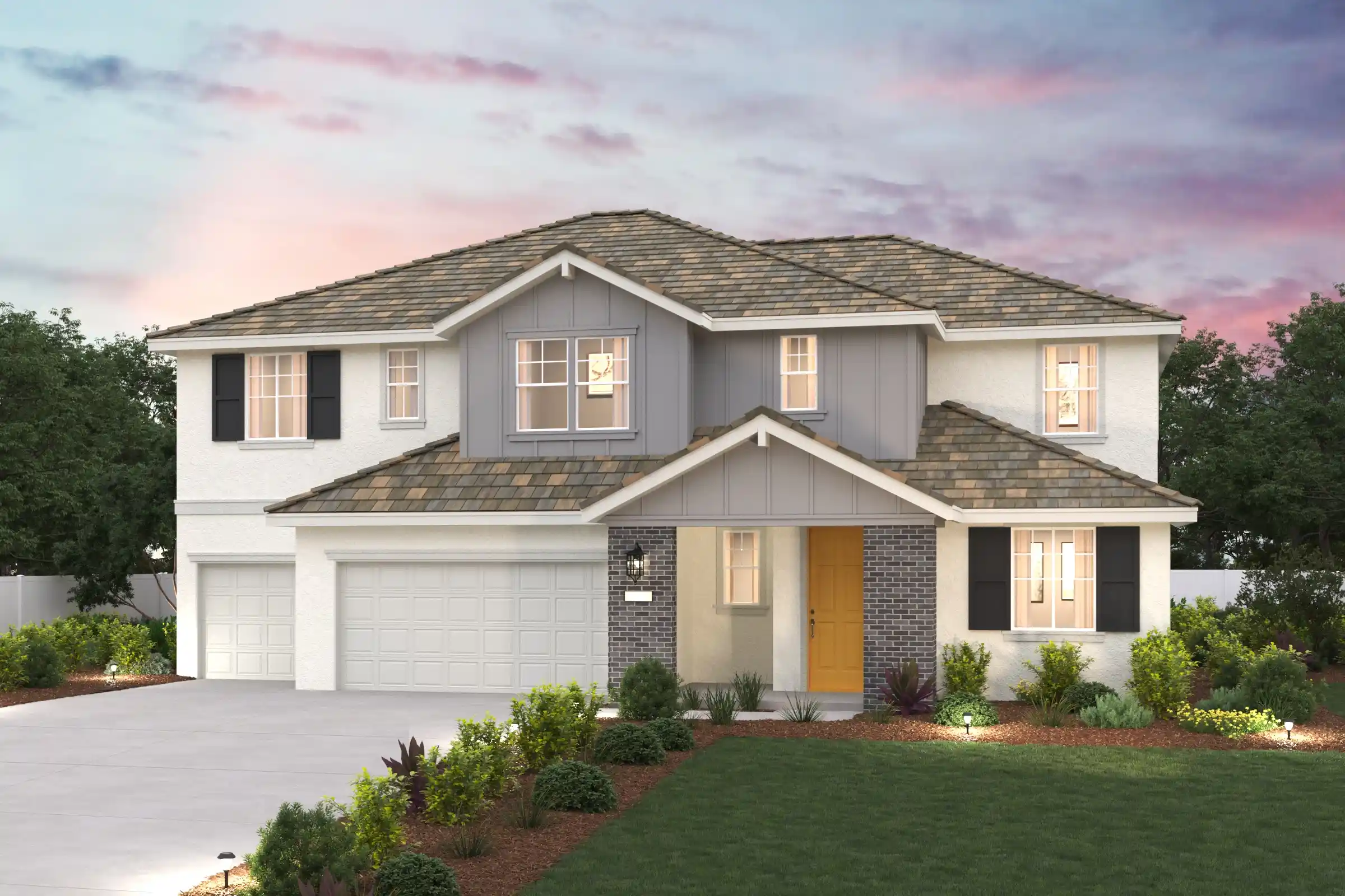 A house with a driveway.