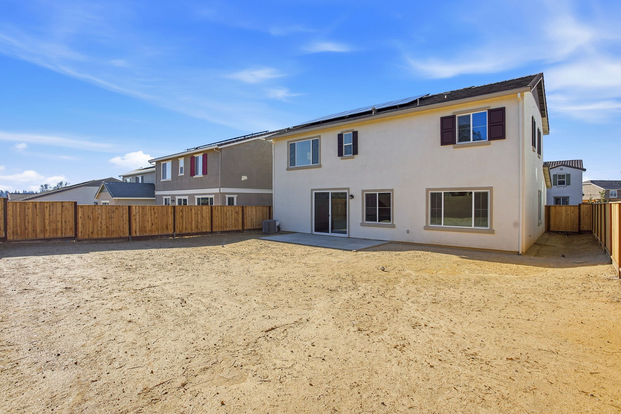 A house with a fence around it.