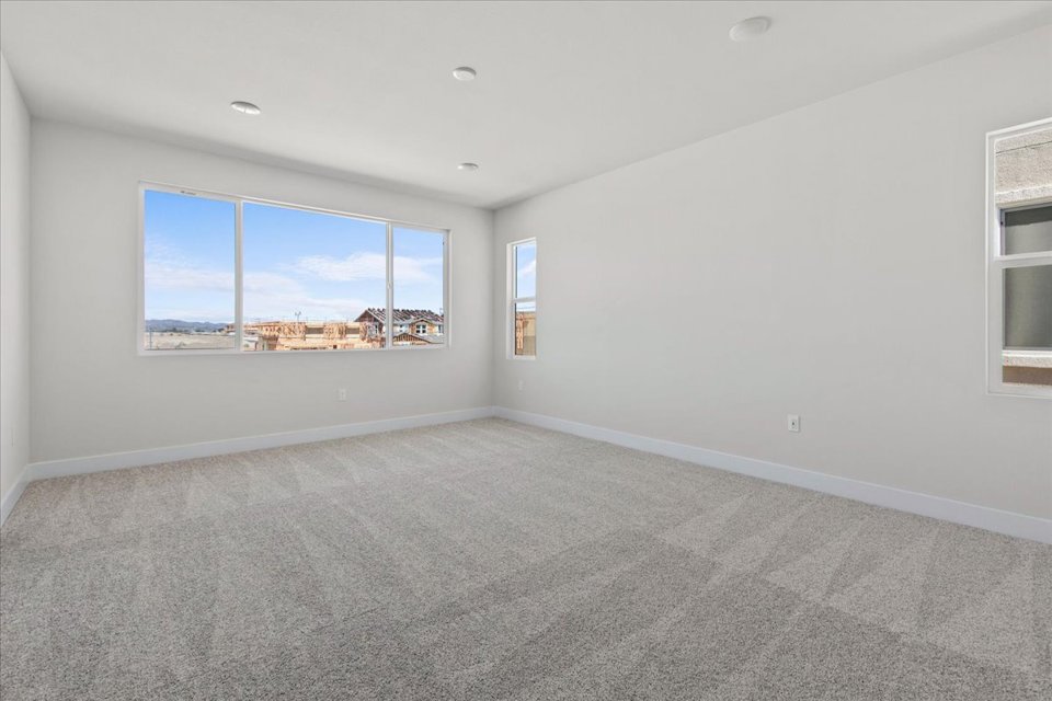 A room with a large window.