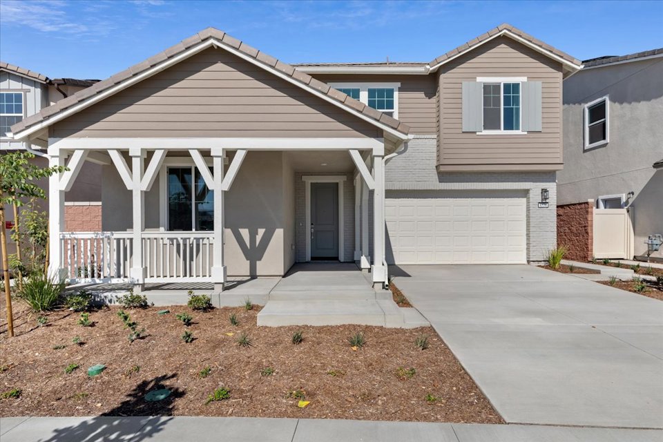 A house with a garage.