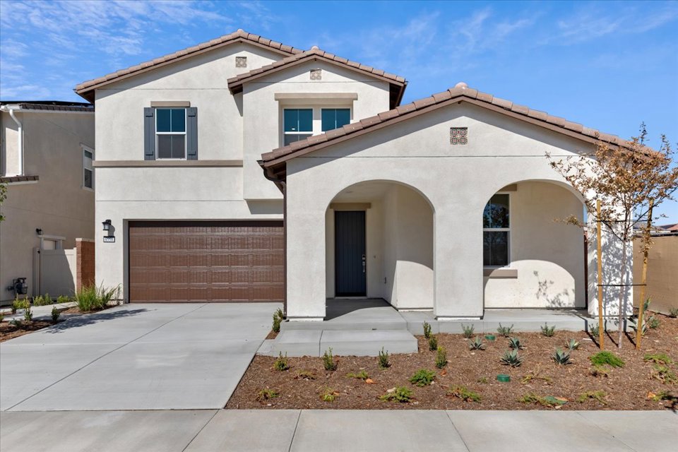 A house with a garage.