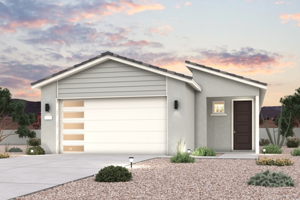 A house with a garage.