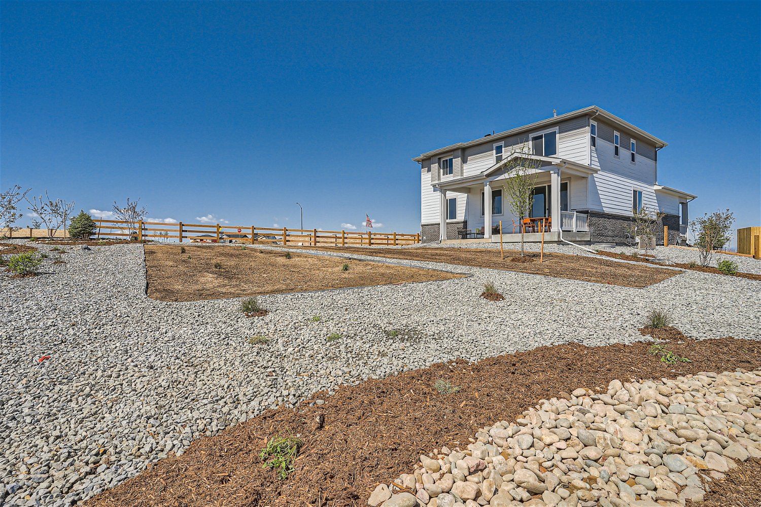 A house with a fence around it.