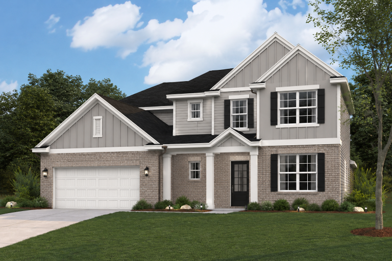 A house with a garage.