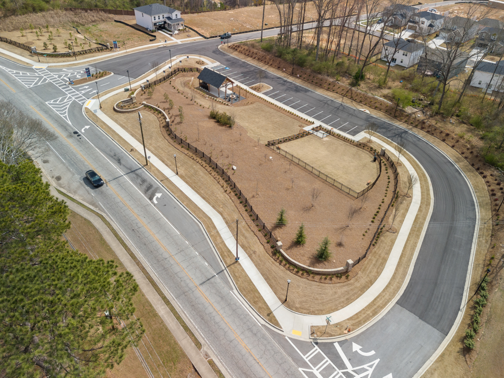 A road with a car on it.