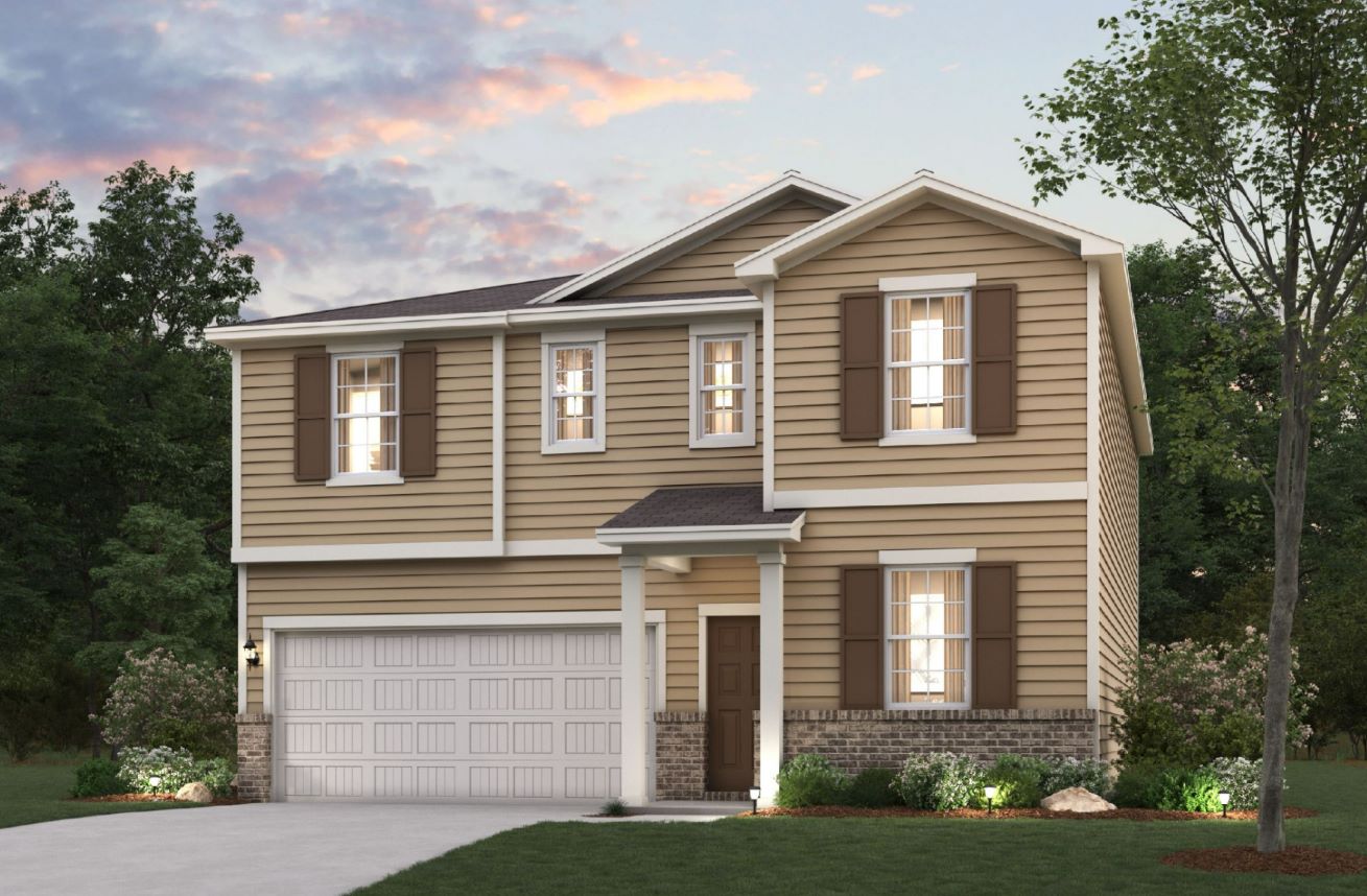 A house with a garage.