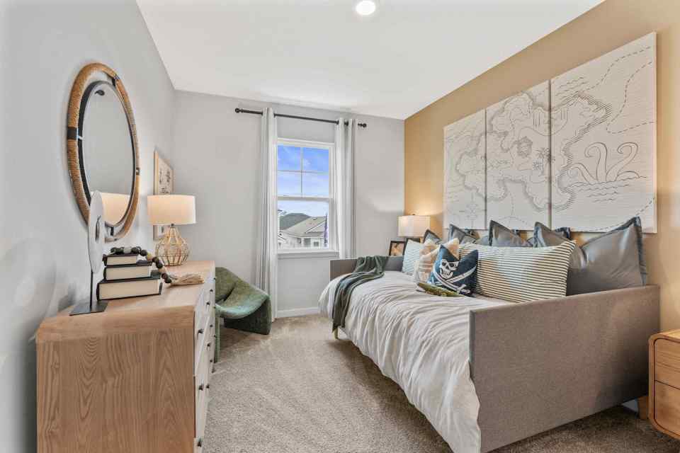 Silverbell II Model Home Guest Room with Daybed and Pirate Theme at Camden Woods in Kingsland, GA