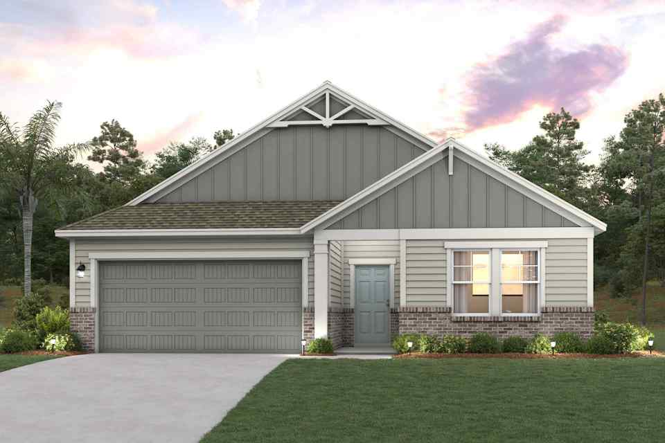 A house with a garage and a lawn in front of it with American Gothic House in the background.