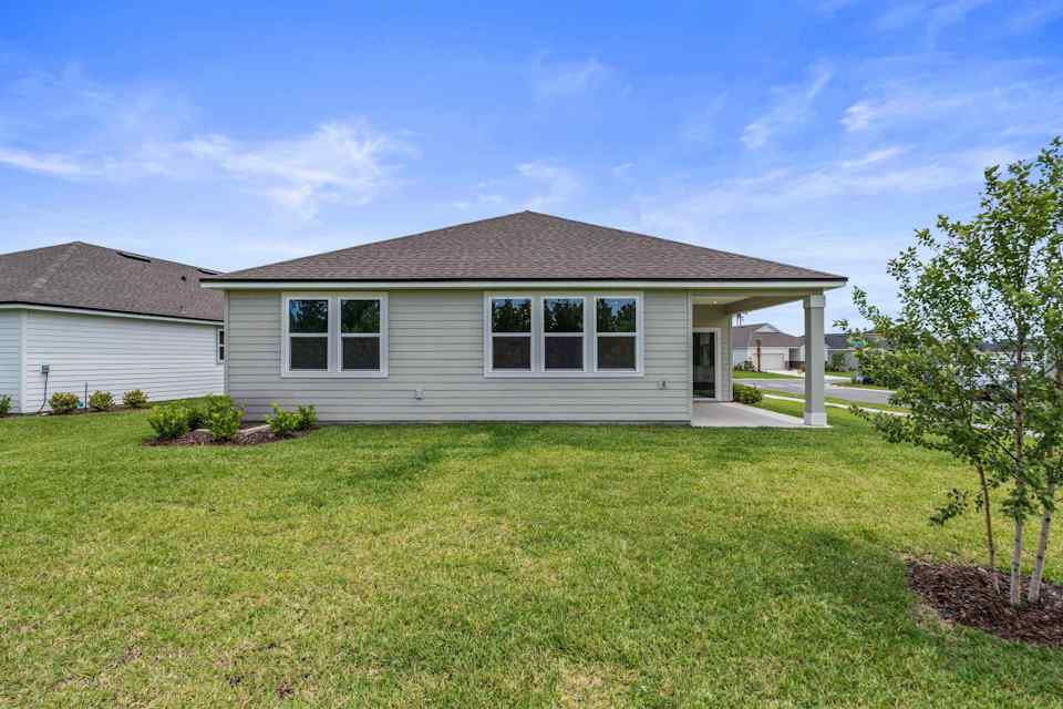 Palmetto Floorplan Lot 49 Backyard at Seminole Palms in Palm Coast