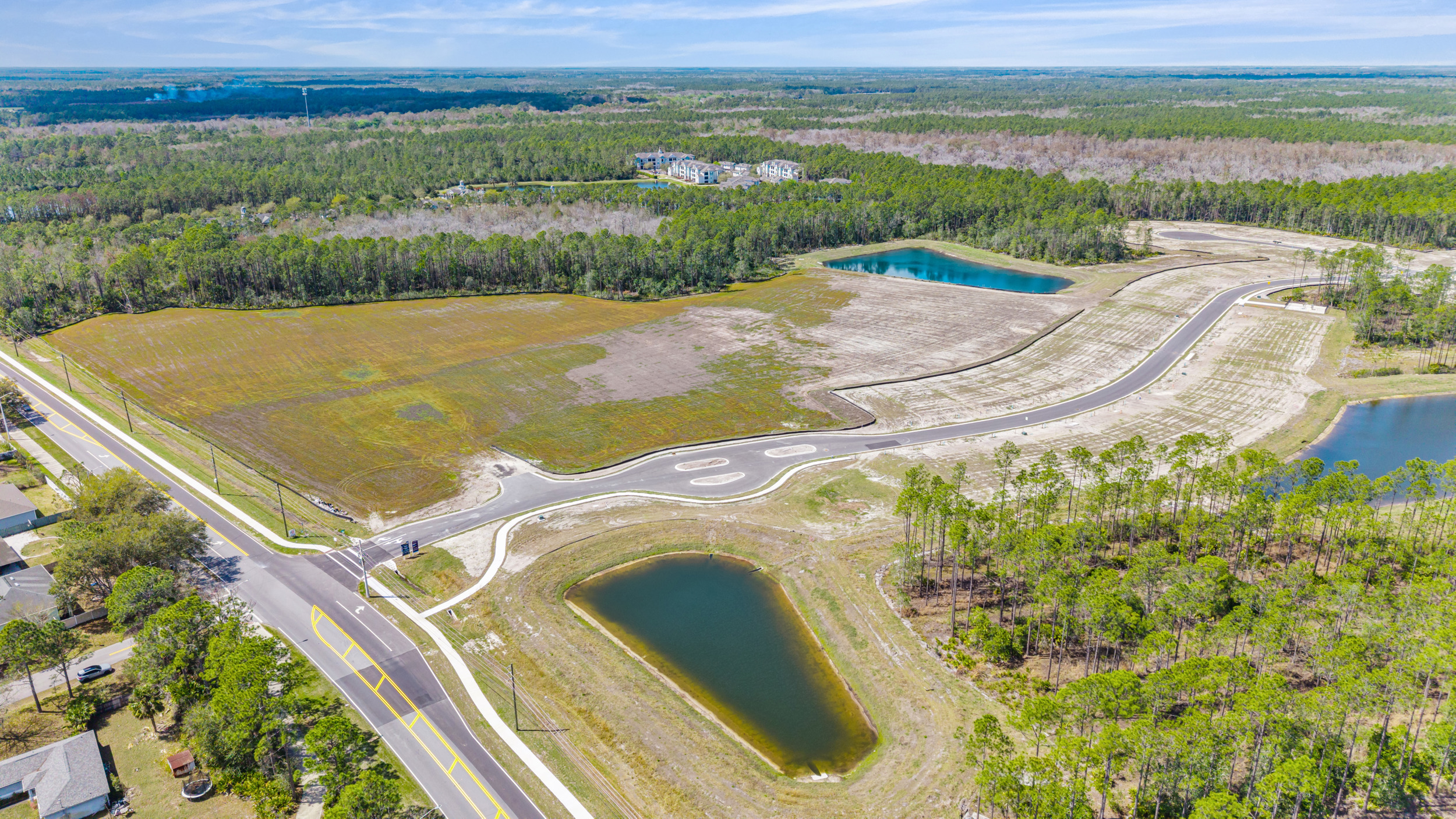 Drone View of Seminole Trace Entrance by Century Communities