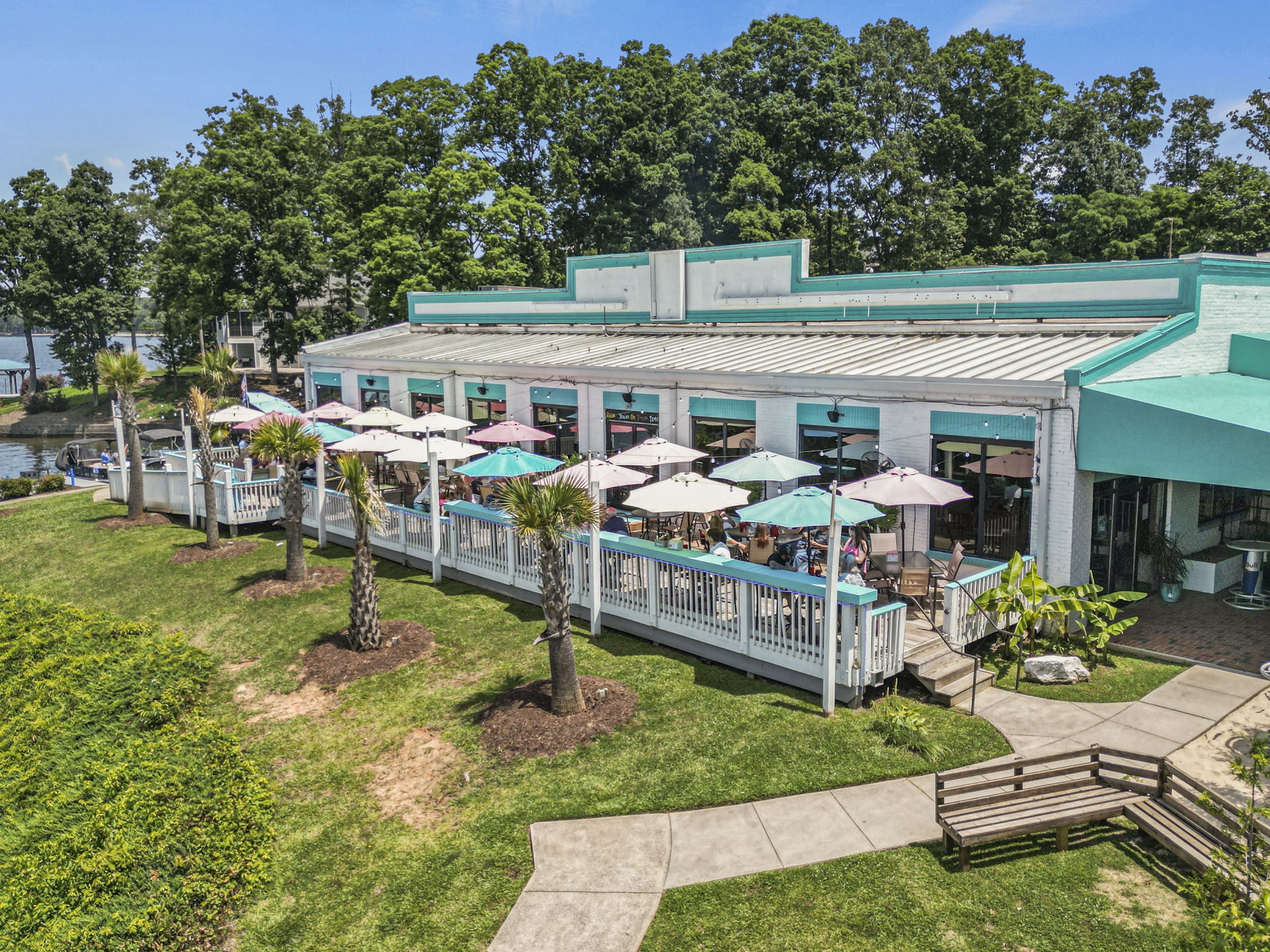 A building with a large garden.