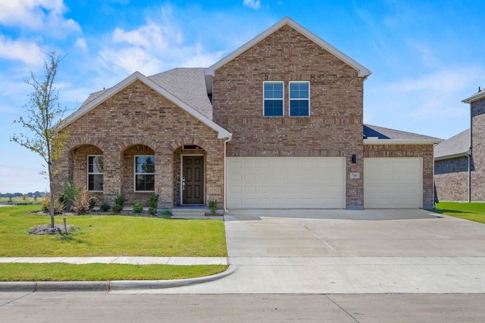 A large brick house.