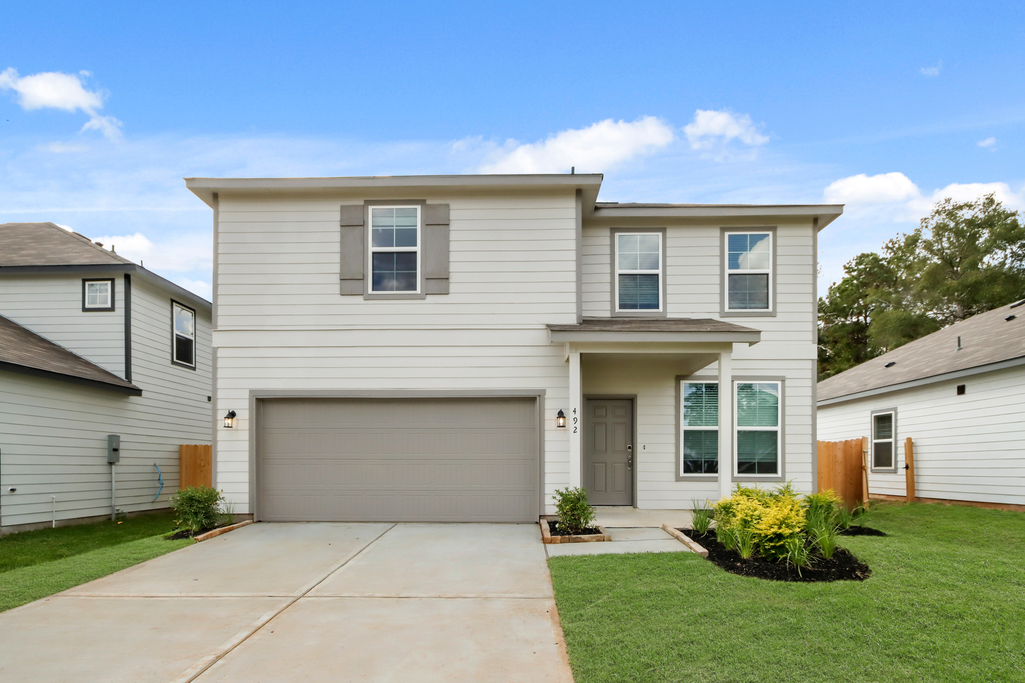 A house with a garage.