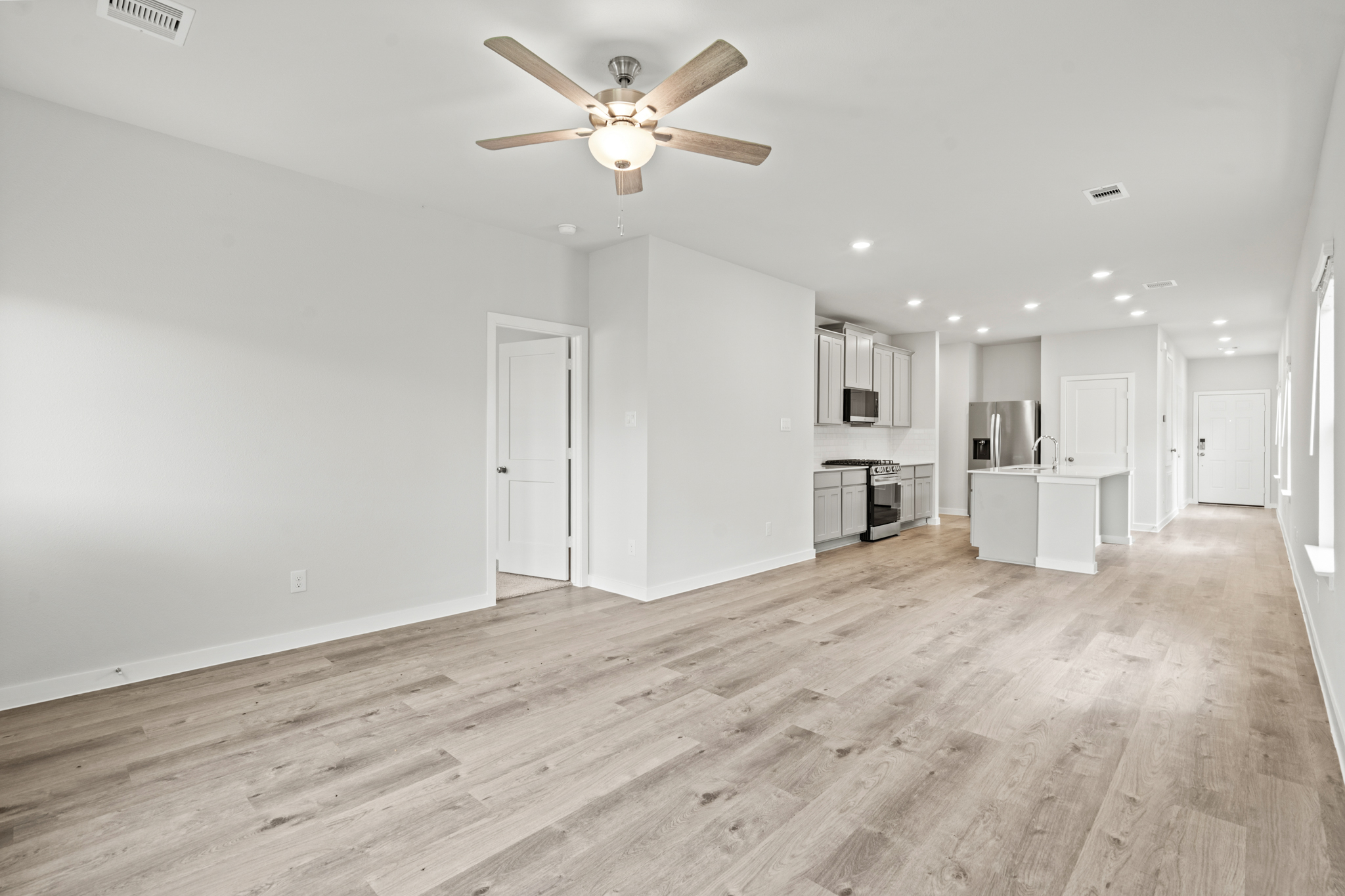 A large empty kitchen.
