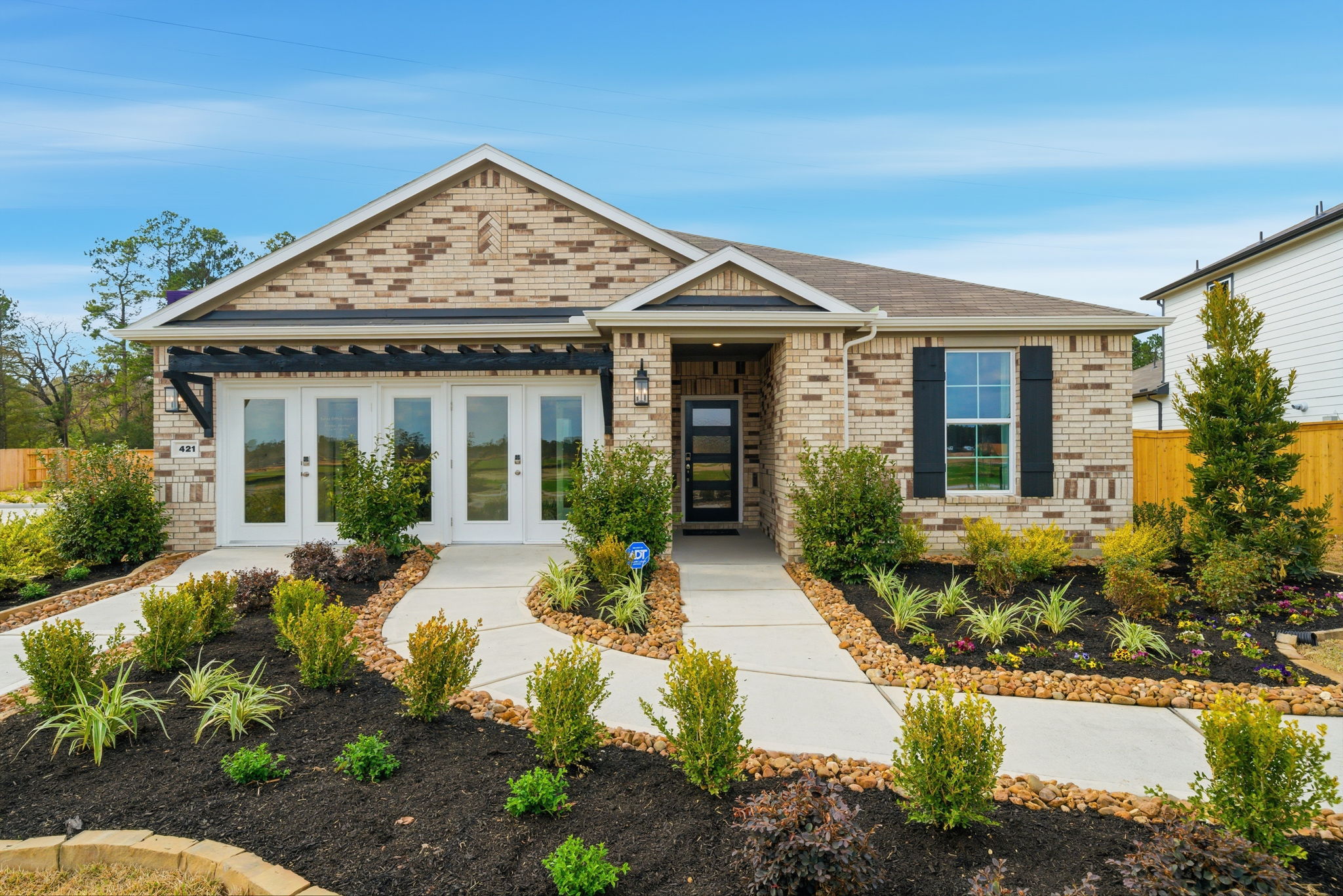 A house with a driveway.