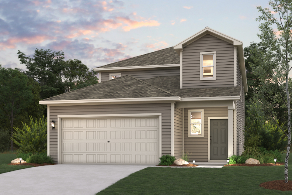 A house with a garage.