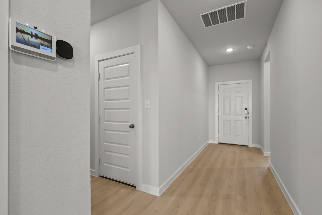 A room with white doors.