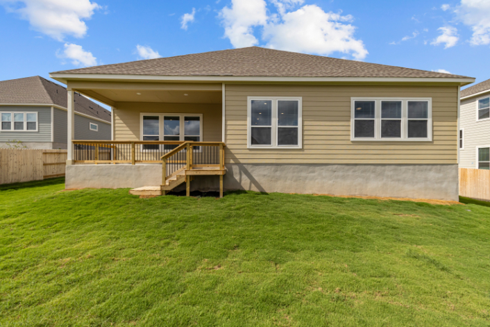 A house with a deck.