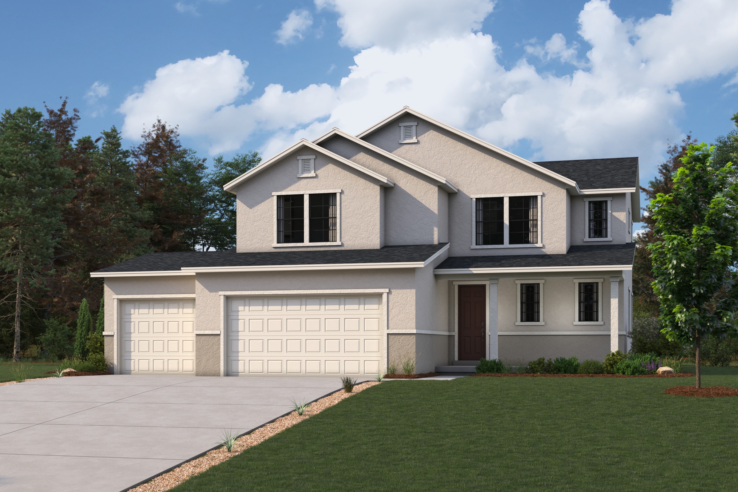 A house with a driveway.