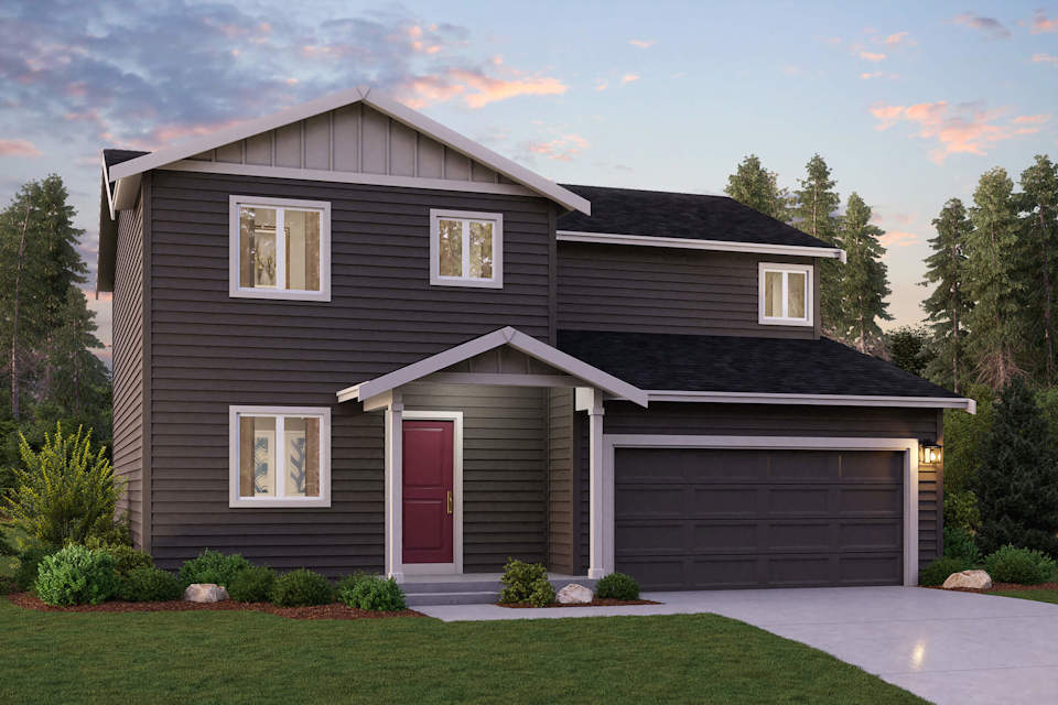 A house with a garage.