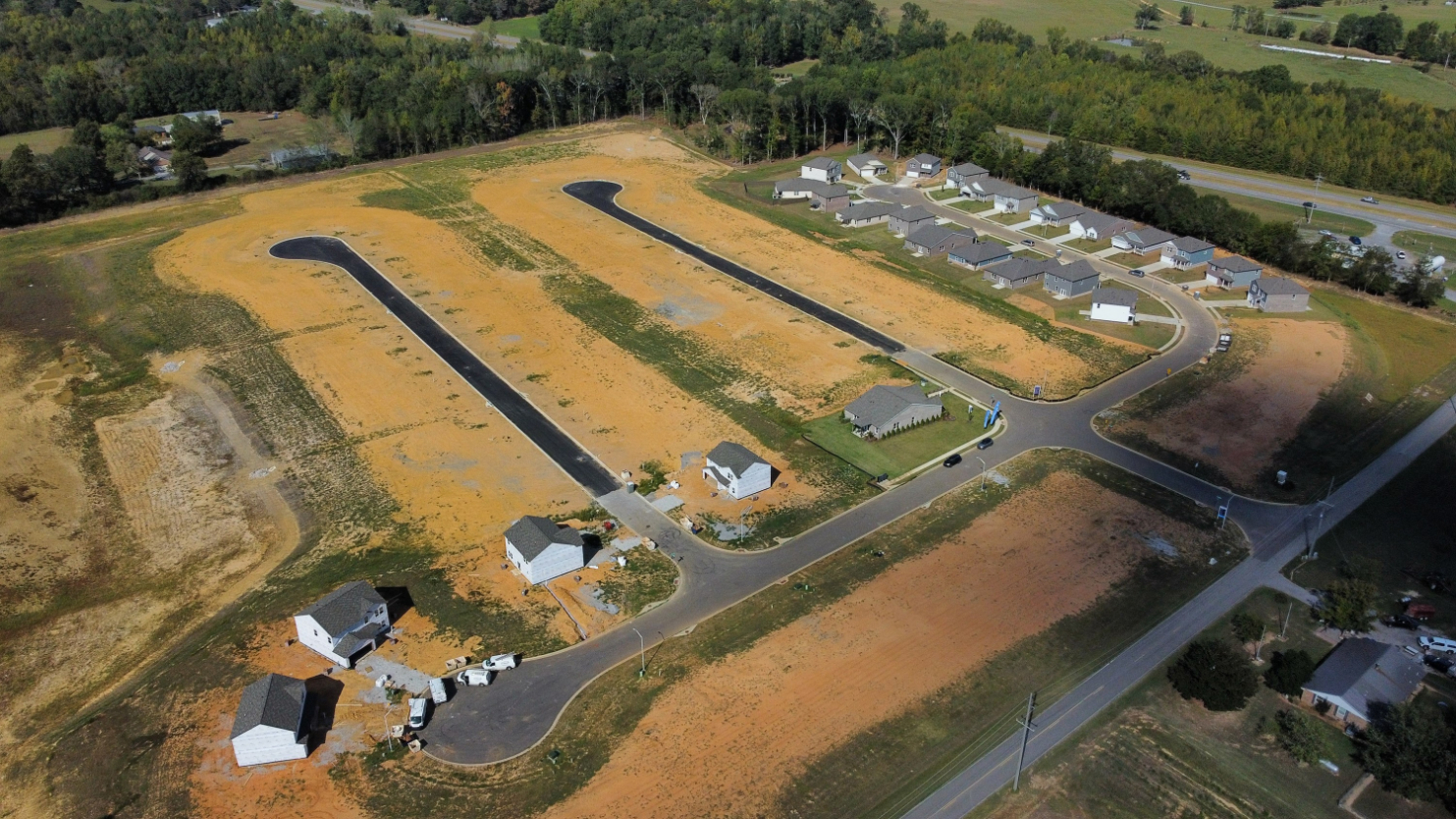 A farm with many buildings.