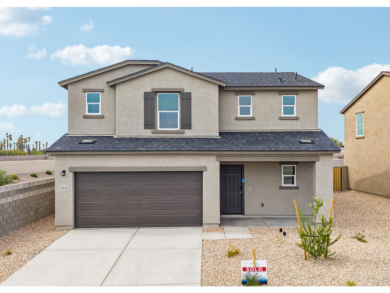 A house with a garage.
