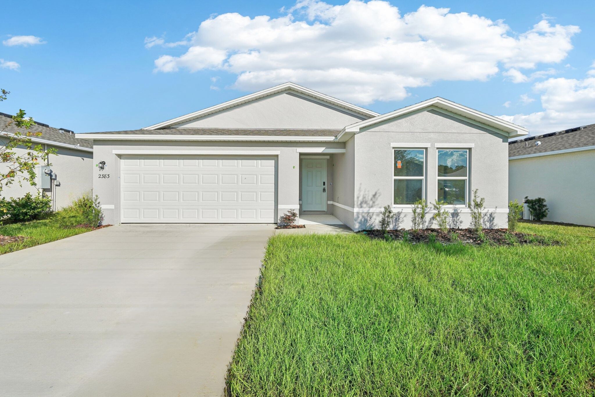 A house with a garage.