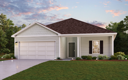 A house with a lawn.