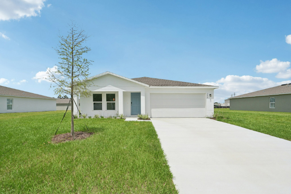 A house with a driveway.