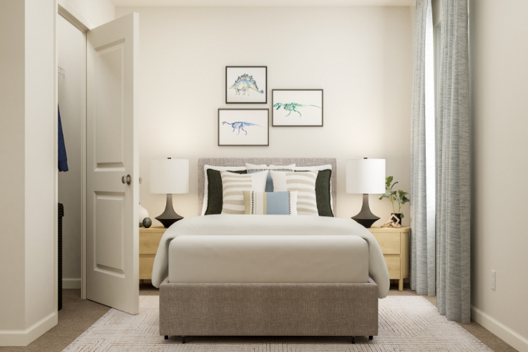 A white couch in a room.