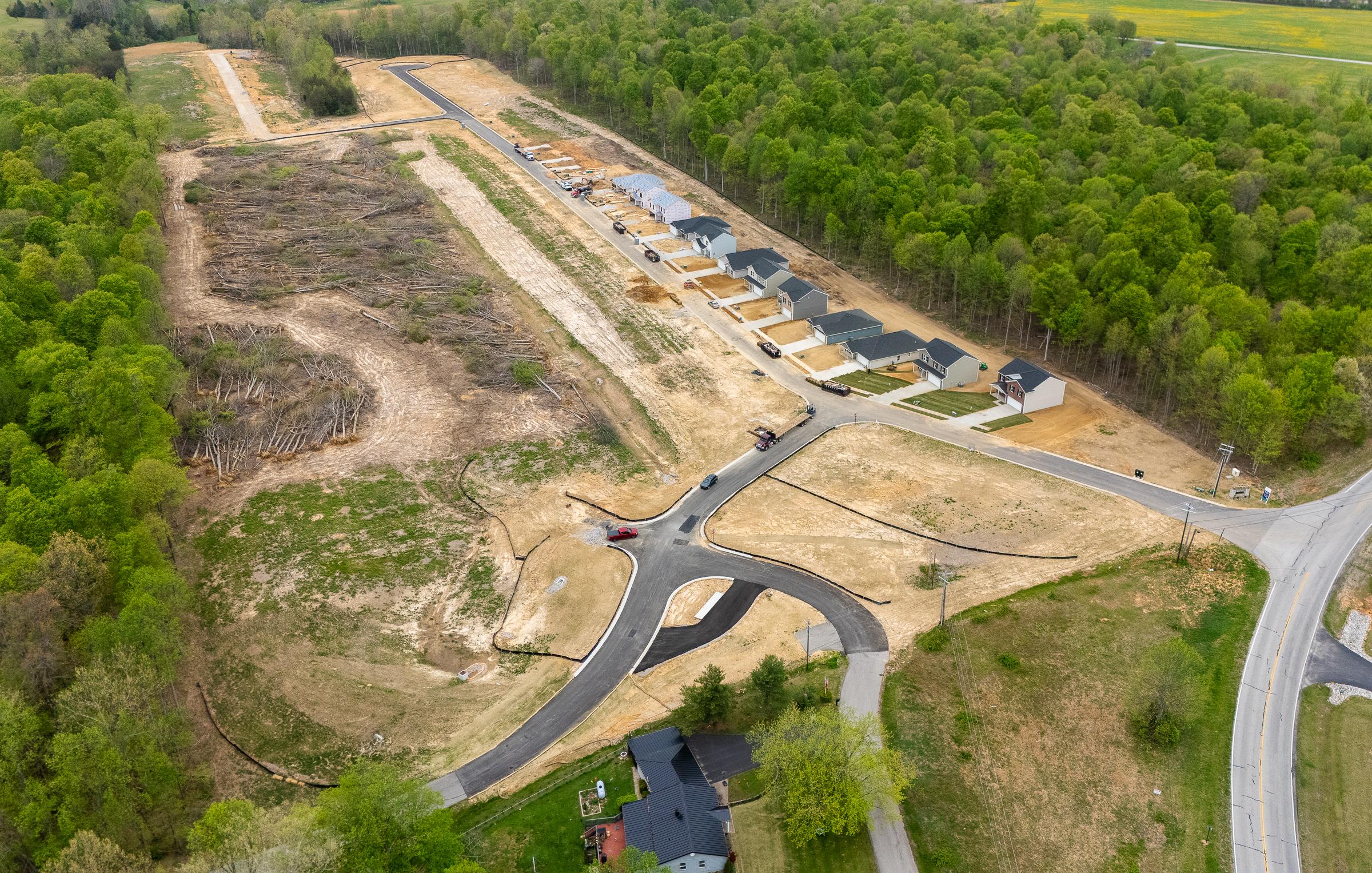 A high angle view of a town.