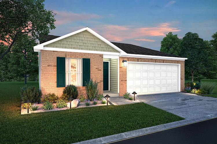 A house with a driveway.