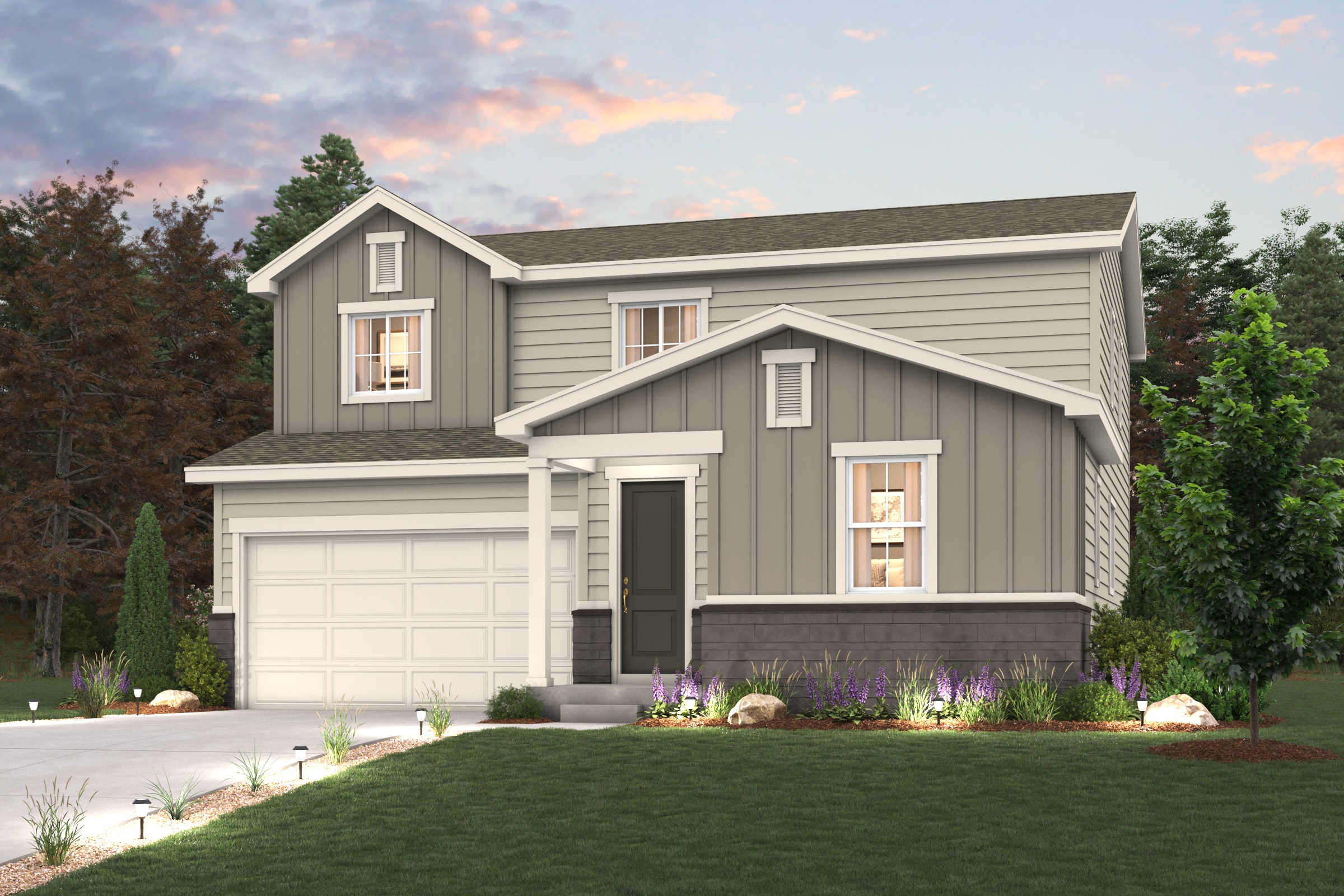 A house with a driveway.